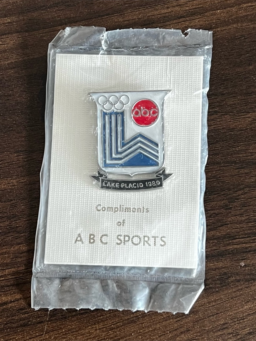 NEW Vintage Lake placid 1980 Olympic Winter Games ABC Sports Enamel Pin Pinback
